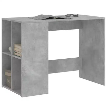 Scrivania rettangolare moderna bianca in legno composito con ripiani aperti – 102 cm