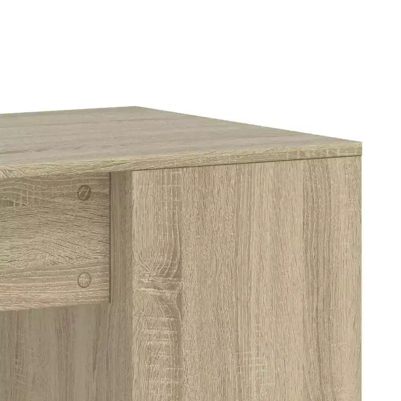 Scrivania rettangolare moderna bianca in legno composito con ripiani aperti – 102 cm