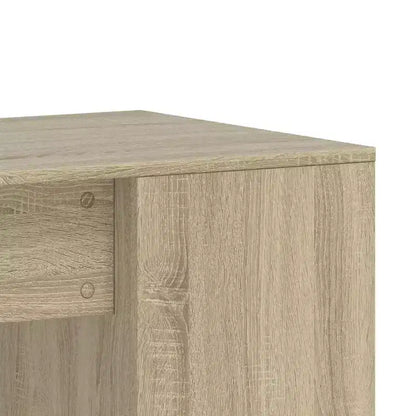 Scrivania rettangolare moderna bianca in legno composito con ripiani aperti – 102 cm