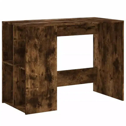 Scrivania rettangolare moderna bianca in legno composito con ripiani aperti – 102 cm