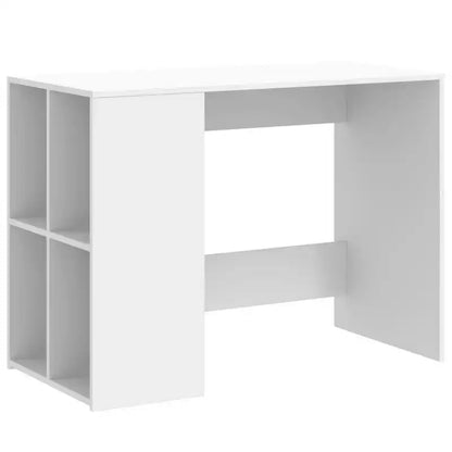 Scrivania rettangolare moderna bianca in legno composito con ripiani aperti – 102 cm