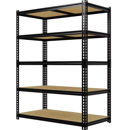 Scaffali portaoggetti per carichi pesanti da 3050LBS, a 5 ripiani, 183A x 122L x 61P cm, scaffalature in metallo regolabili nere per garage, casa, industria