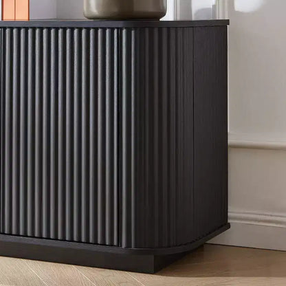 Mobile credenza con motivo a onde da 64" – Mobile TV in legno e buffet contenitore, nero
