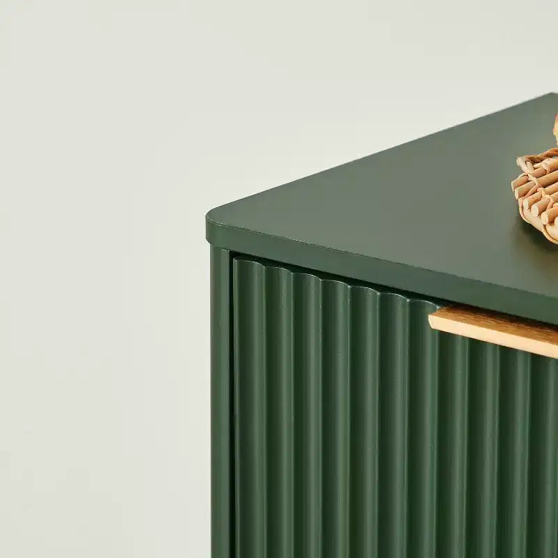 Madia moderna a onde da 67" con 6 ante e cassetti – Fusione vintage-moderna, verde