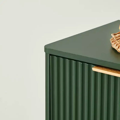 Madia moderna a onde da 67" con 6 ante e cassetti – Fusione vintage-moderna, verde