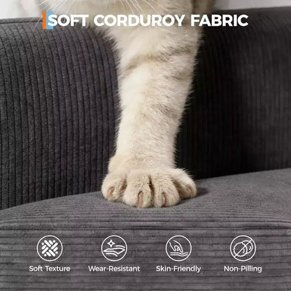 Divano Cloud a 3 posti da 86" in peluche con sedute profonde, cuscini rimovibili e cuscini decorativi