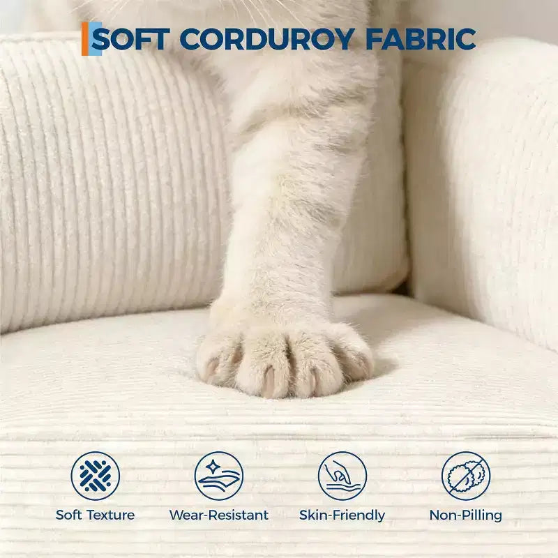 Divano Cloud a 3 posti da 86" in peluche con sedute profonde, cuscini rimovibili e cuscini decorativi