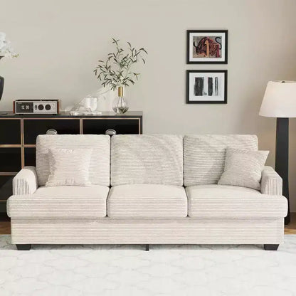 Divano Cloud a 3 posti da 86" in peluche con sedute profonde, cuscini rimovibili e cuscini decorativi