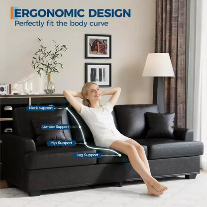 Divano Cloud a 3 posti da 86" in peluche con sedute profonde, cuscini rimovibili e cuscini decorativi