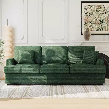 Divano Cloud a 3 posti da 86" in peluche con sedute profonde, cuscini rimovibili e cuscini decorativi