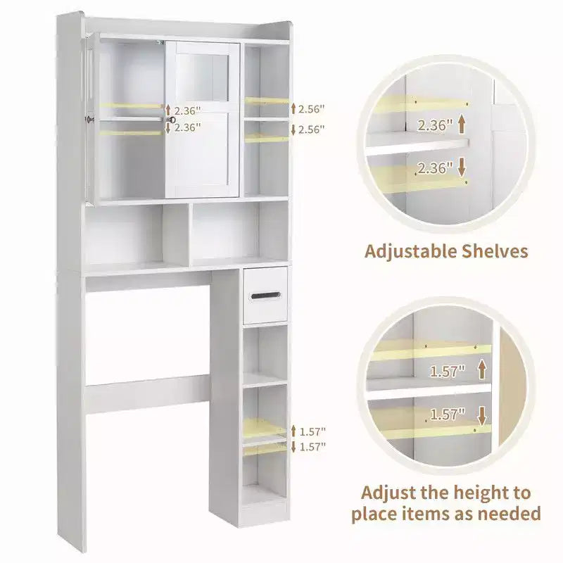 Scaffale pensile per WC bianco