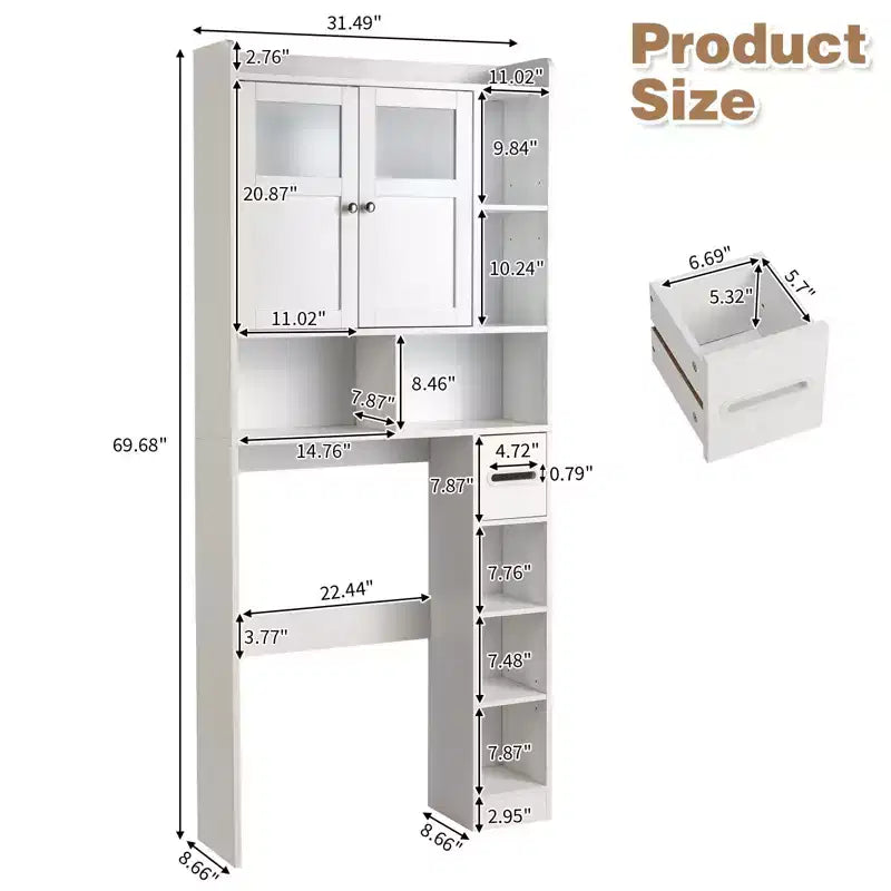 Scaffale pensile per WC bianco