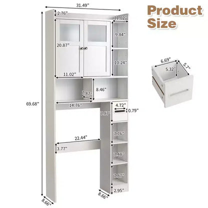 Scaffale pensile per WC bianco
