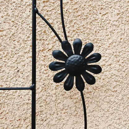 Traliccio da giardino in metallo nero antiruggine da 180 x 50 cm per piante rampicanti