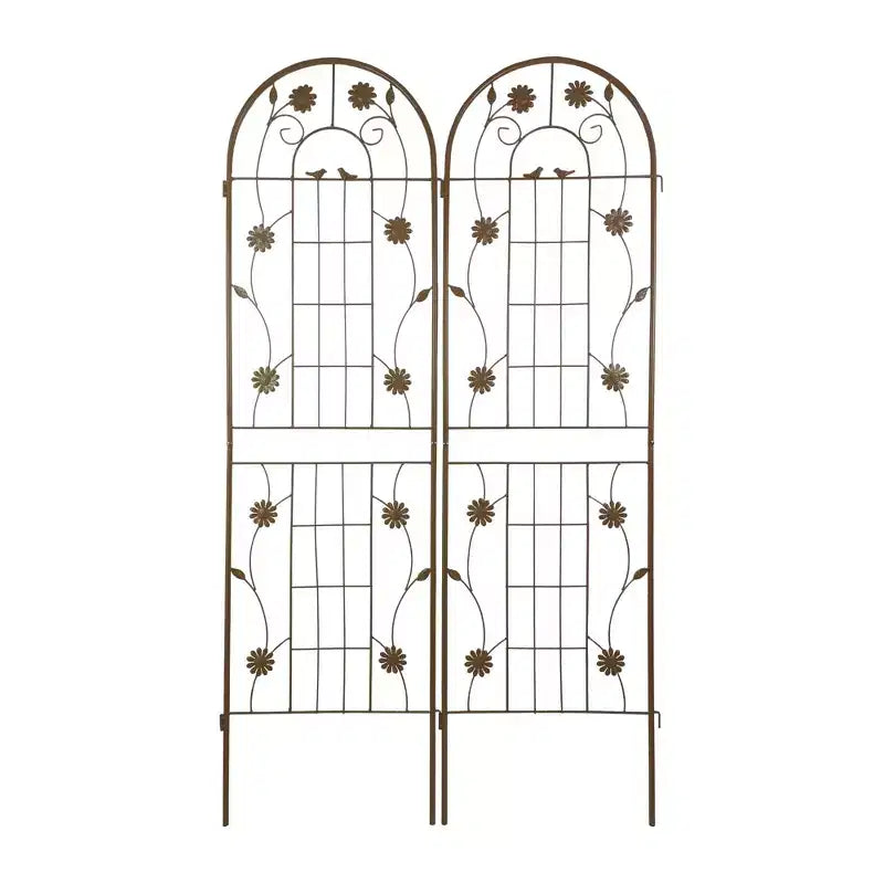Traliccio da giardino in metallo nero antiruggine da 180 x 50 cm per piante rampicanti