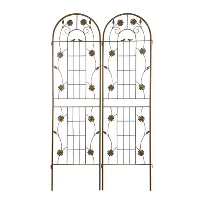 Traliccio da giardino in metallo nero antiruggine da 180 x 50 cm per piante rampicanti
