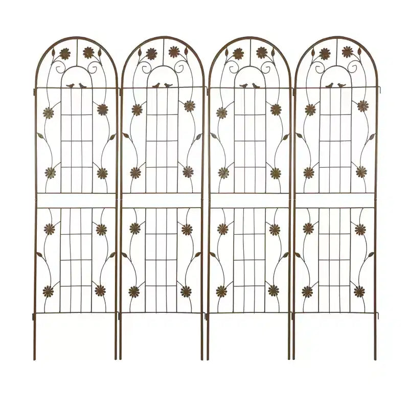 Traliccio da giardino in metallo nero antiruggine da 180 x 50 cm per piante rampicanti