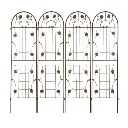 Traliccio da giardino in metallo nero antiruggine da 180 x 50 cm per piante rampicanti