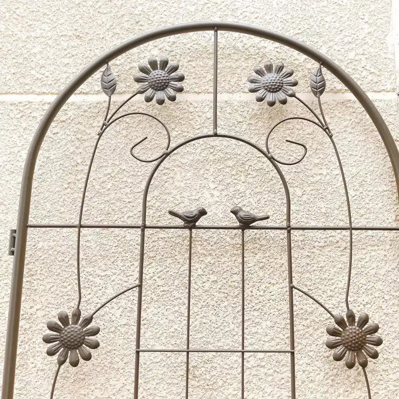 Traliccio da giardino in metallo nero antiruggine da 180 x 50 cm per piante rampicanti