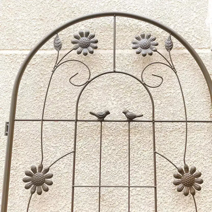 Traliccio da giardino in metallo nero antiruggine da 180 x 50 cm per piante rampicanti