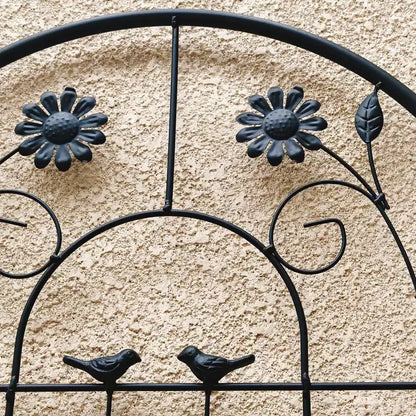 Traliccio da giardino in metallo nero antiruggine da 180 x 50 cm per piante rampicanti