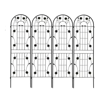 Traliccio da giardino in metallo nero antiruggine da 180 x 50 cm per piante rampicanti