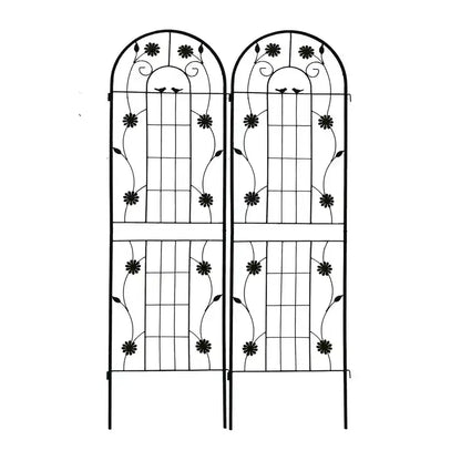 Traliccio da giardino in metallo nero antiruggine da 180 x 50 cm per piante rampicanti