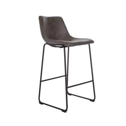 Sgabelli da Bar ispirati a Jackson Eames con Seduta in Microfibra e Gambe in Metallo – Marroni