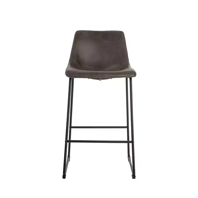 Sgabelli da Bar ispirati a Jackson Eames con Seduta in Microfibra e Gambe in Metallo – Marroni