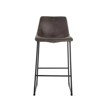 Sgabelli da Bar ispirati a Jackson Eames con Seduta in Microfibra e Gambe in Metallo – Marroni