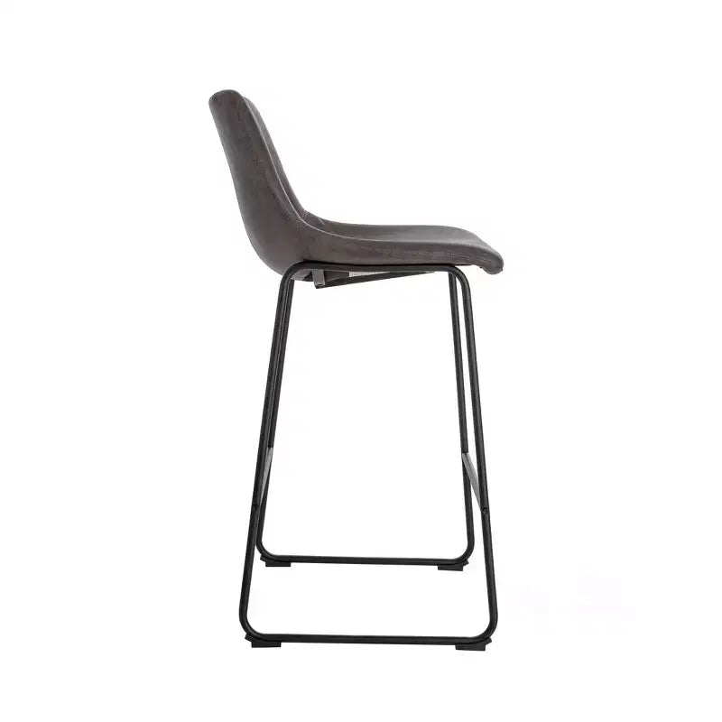 Sgabelli da Bar ispirati a Jackson Eames con Seduta in Microfibra e Gambe in Metallo – Marroni