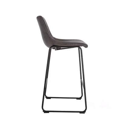 Sgabelli da Bar ispirati a Jackson Eames con Seduta in Microfibra e Gambe in Metallo – Marroni