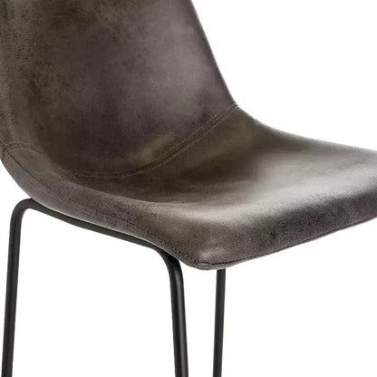 Sgabelli da Bar ispirati a Jackson Eames con Seduta in Microfibra e Gambe in Metallo – Marroni