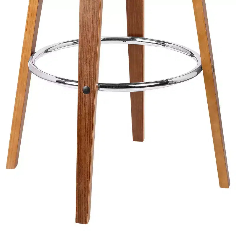 Sgabello da bar girevole Mid-Century da 30" con sedile in similpelle e struttura in noce – Marrone