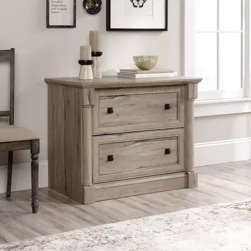 Palladia Cassettiera per archiviazione orizzontale a 2 cassetti – Quercia Splittata, Legno Ingegnerizzato
