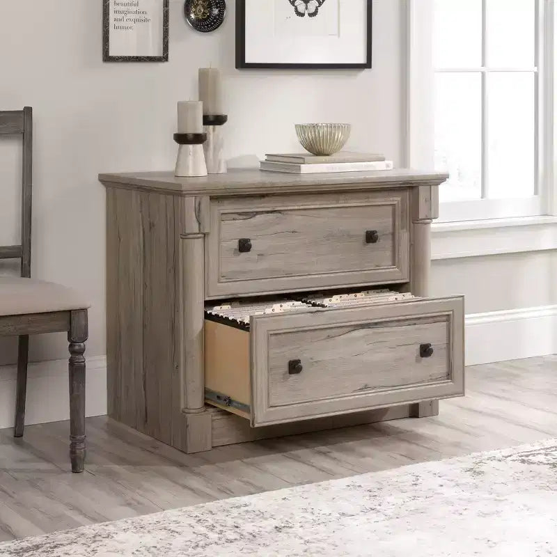 Palladia Cassettiera per archiviazione orizzontale a 2 cassetti – Quercia Splittata, Legno Ingegnerizzato