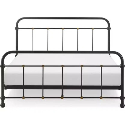 Renaud Parisian Metal Bed Black/Brass - Adore Dcor